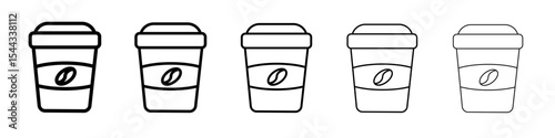 Paper coffee cup icon black and white vector sign