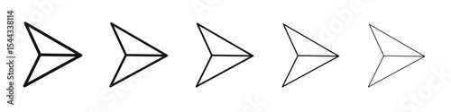 Paper plane icon black and white vector sign