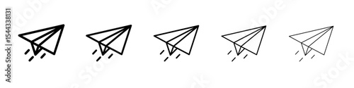 Paper plane icon black and white vector sign