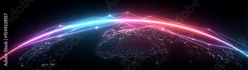 Global network, vibrant light