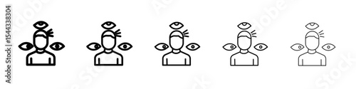Paranoia icon black and white vector sign