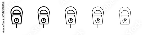 Parking meter icon black and white vector sign