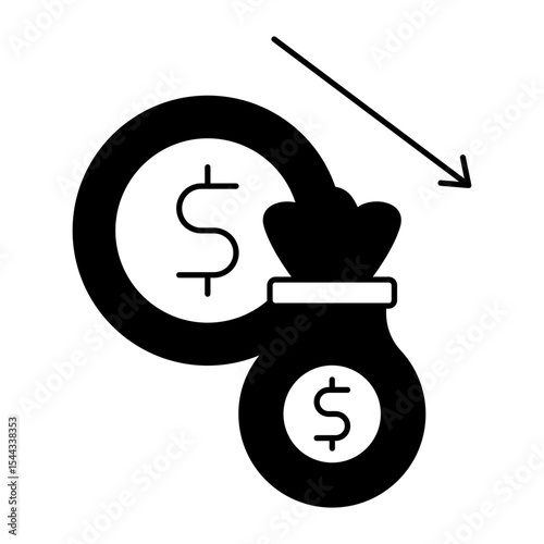 Losing Investment black icon