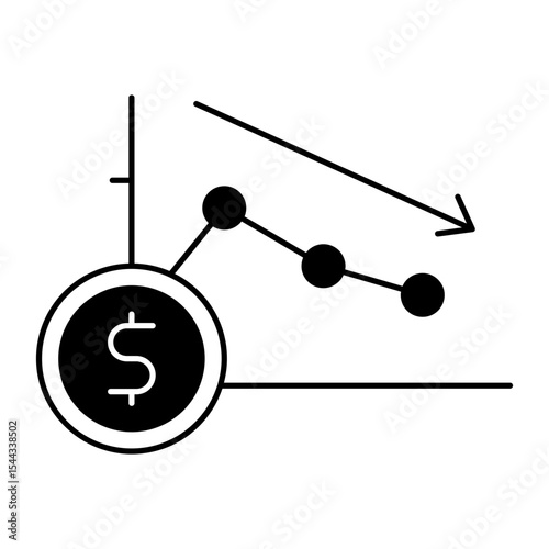 Stock Decrease black icon