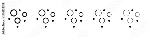 Particle icon black and white vector sign