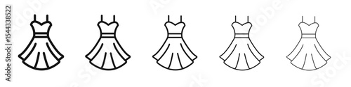 Party Fashion Dress icon black and white vector sign