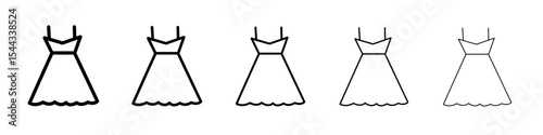 Party Fashion Dress icon black and white vector sign