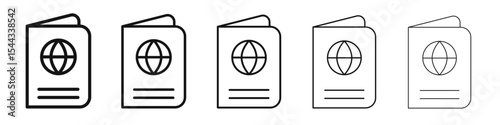 Passport icon black and white vector sign