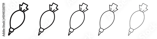 Pastry bag icon black and white vector sign