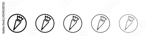 Pastry bag icon black and white vector sign