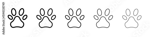Paw icon black and white vector sign