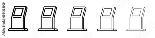 Payment terminal icon black and white vector sign