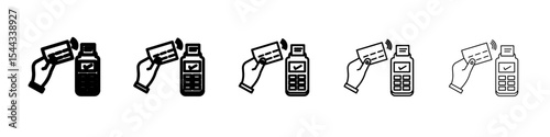 Payment terminal icon black and white vector sign