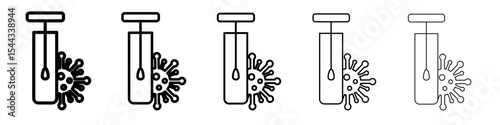 PCR test icon black and white vector sign