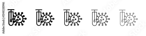 PCR test icon black and white vector sign