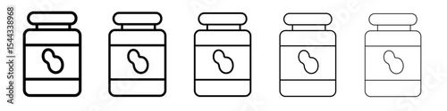 Peanut butter icon black and white vector sign