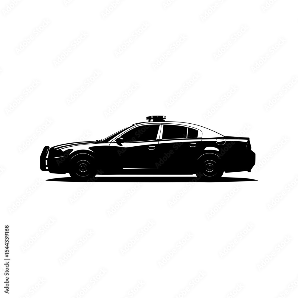 Fototapeta premium Police Car Silhouette Vector