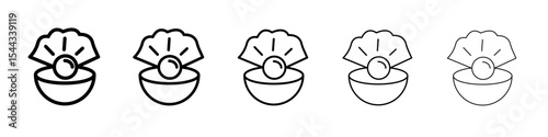 Pearl icon black and white vector sign