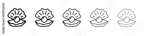 Pearl icon black and white vector sign