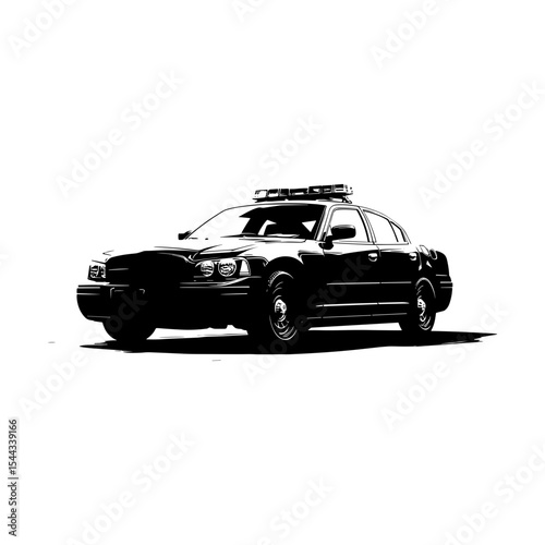 Police Car Silhouette Vector