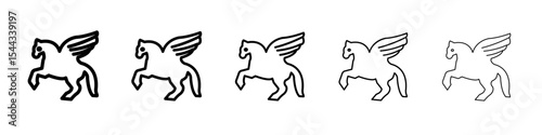 Pegasus icon black and white vector sign