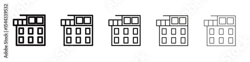 Penthouse icon black and white vector sign