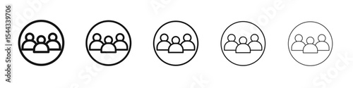People icon black and white vector sign