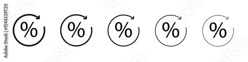 Percentage Icon black and white vector sign