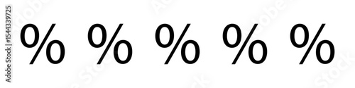 Percentage icon black and white vector sign