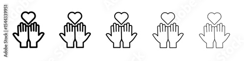 Philanthropy icon black and white vector sign