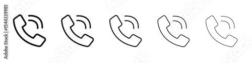 Phone call icon black and white vector sign