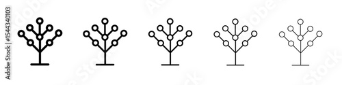 Phylogenetic tree icon black and white vector sign