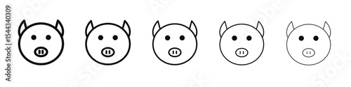 Pig face icon black and white vector sign