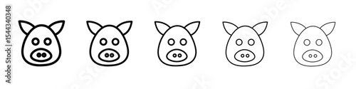 Pig face icon black and white vector sign