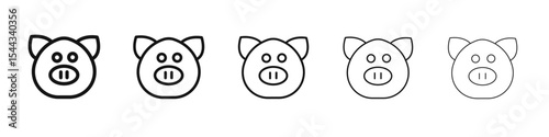 Pig face icon black and white vector sign
