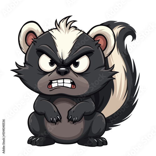 Hand drawn cartoon skunk vector illustration