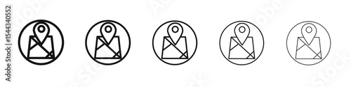 Pin on a map icon black and white vector sign