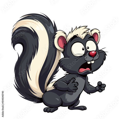 Hand drawn cartoon skunk vector illustration