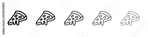 Pizza slice icon black and white vector sign