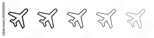 Plane icon black and white vector sign