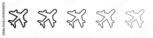 Plane icon black and white vector sign