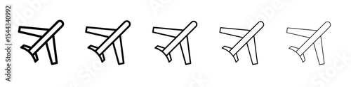 Plane icon black and white vector sign