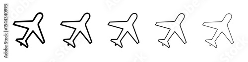 Plane icon black and white vector sign