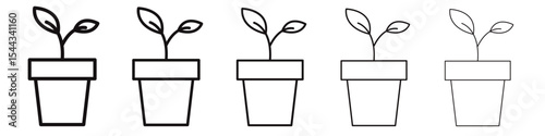 plant icon black and white vector sign