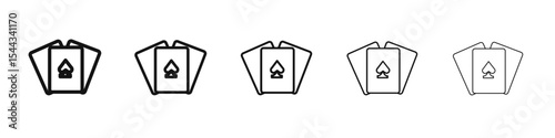 Playing cards icon black and white vector sign