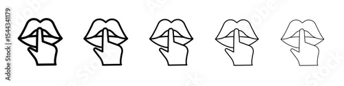 Please do quite pssst icon black and white vector sign
