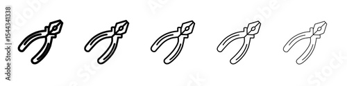 Pliers icon black and white vector sign