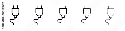 Plug icon black and white vector sign