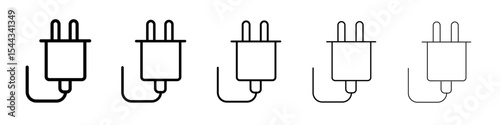 plug icon black and white vector sign