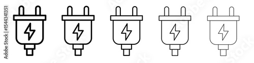 Plug icon black and white vector sign